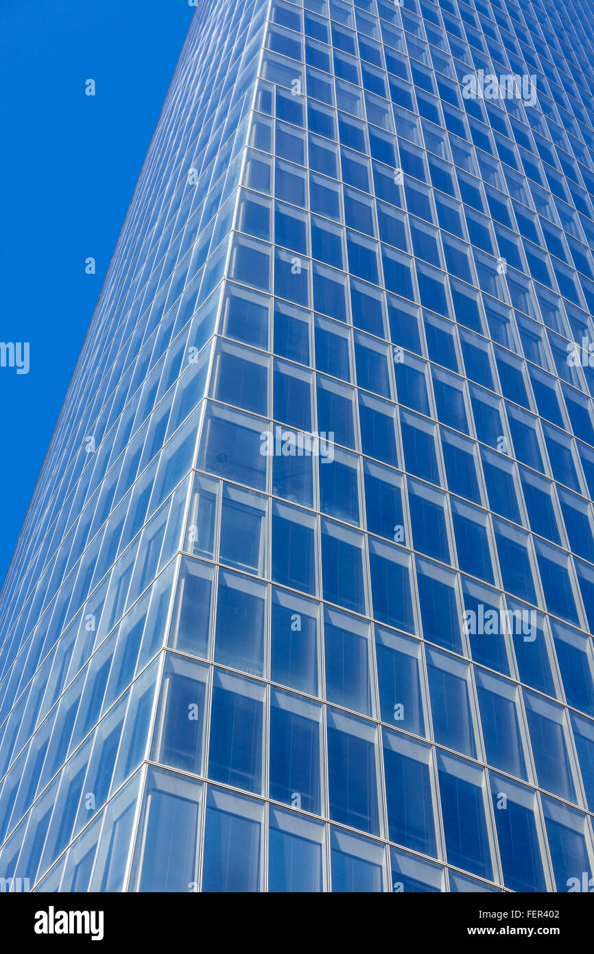 Vertically Filtered Image Office glass skyscraper building. Vertical filtered shot Stock Photo ...