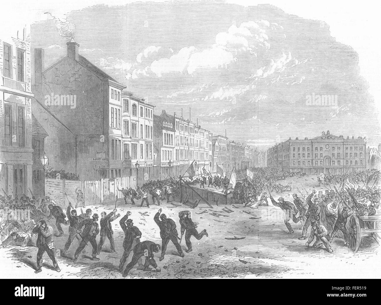 NOTTINGHAM The Election riot in the Great Market-Place. Nottinghamshire ...