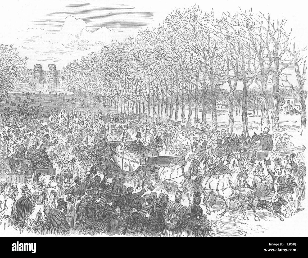 WINDSOR GREAT PARK The Long Walk. Berkshire 1871. Illustrated London News Stock Photo