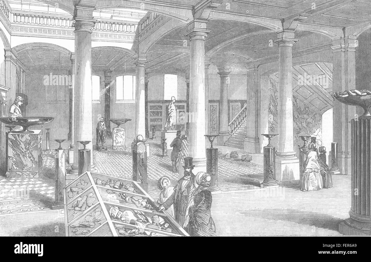 LONDON The Museum Of Practical Geologythe Great Hall 1851. Illustrated