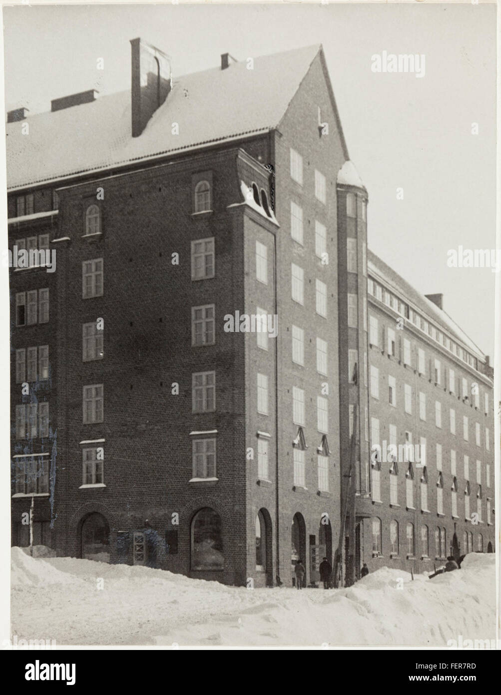 Architecture history collection wintry Helsinki street corner Stock Photo