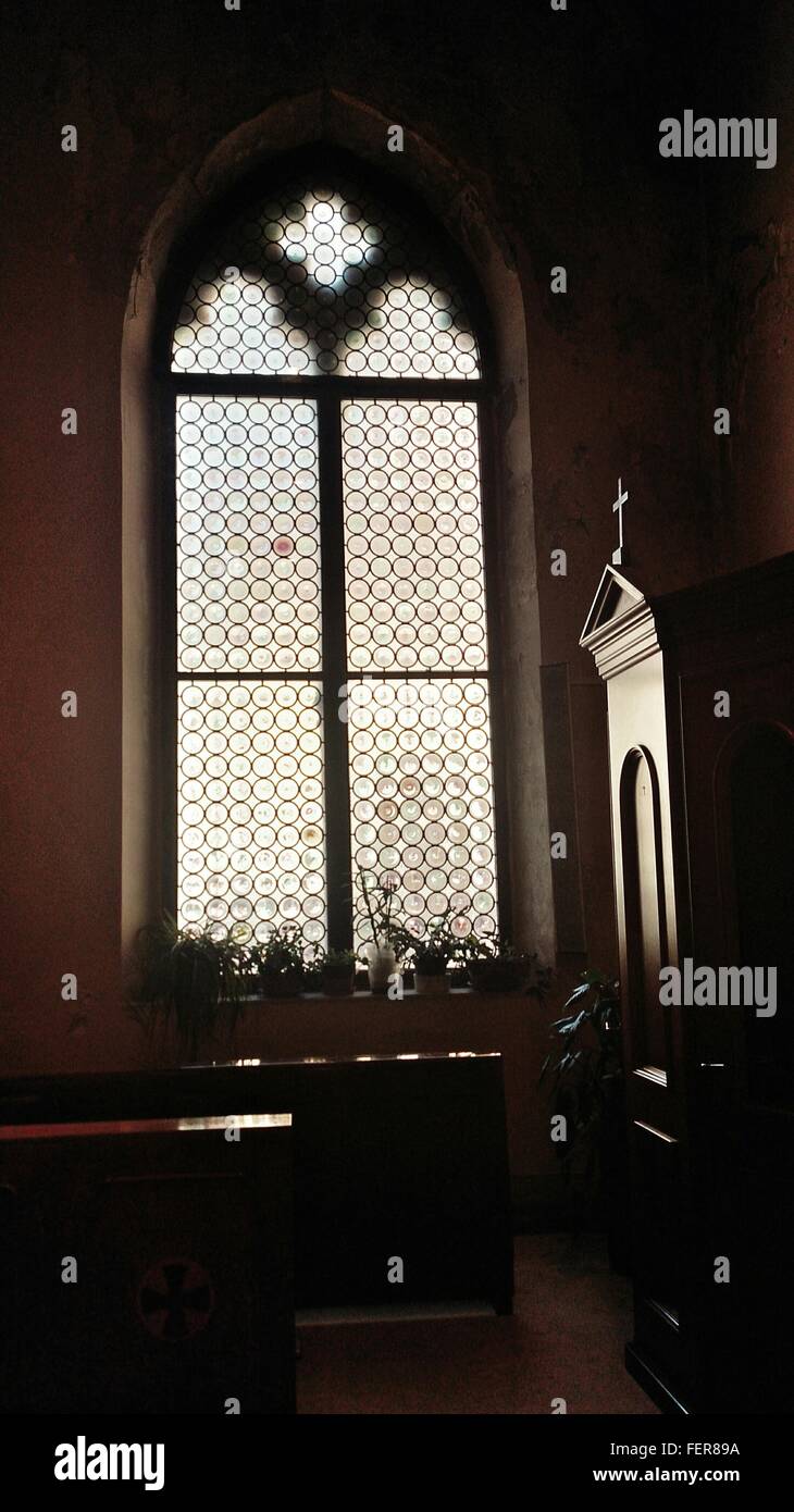 View Of Confession Booth Stock Photo - Alamy