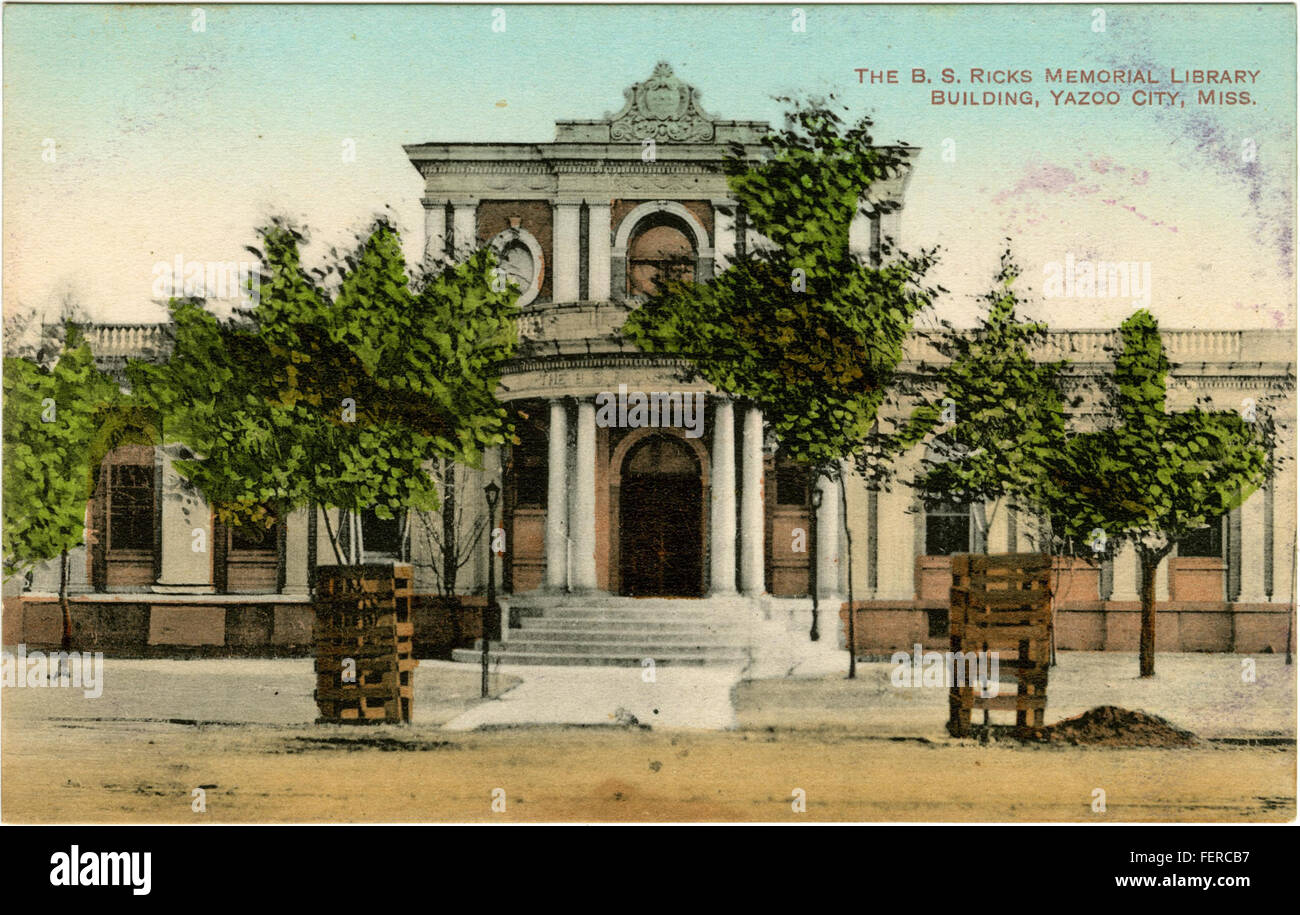 The B S Ricks Memorial Library Building, Yazoo City, Miss Stock Photo ...