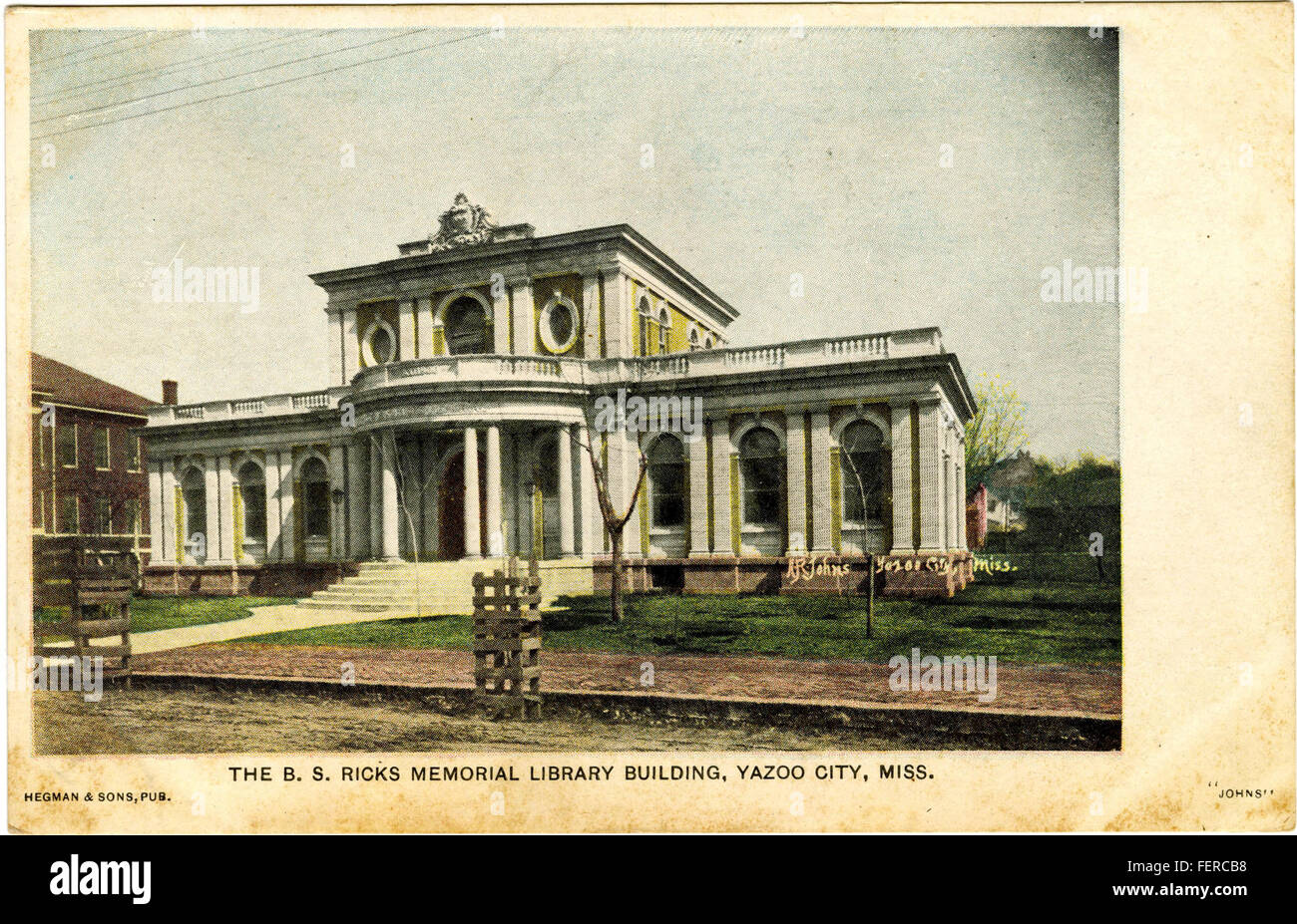 The B S Ricks Memorial Library Building, Yazoo City, Miss Stock Photo