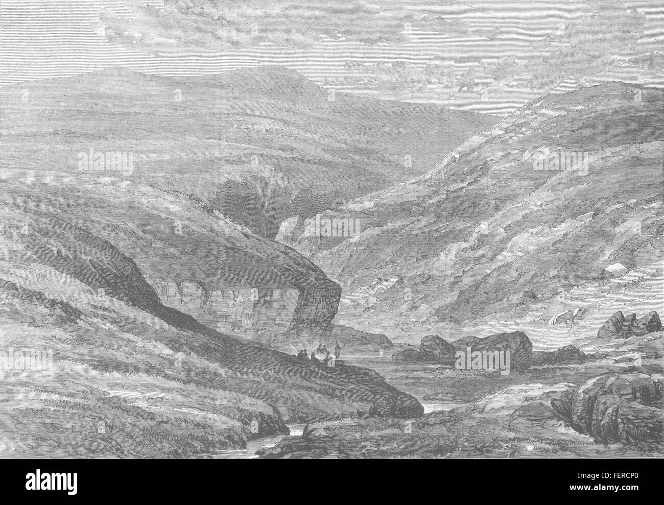 DEESIDE The burn O'Vat, near Ballater. Scotland 1871. Illustrated London News Stock Photo