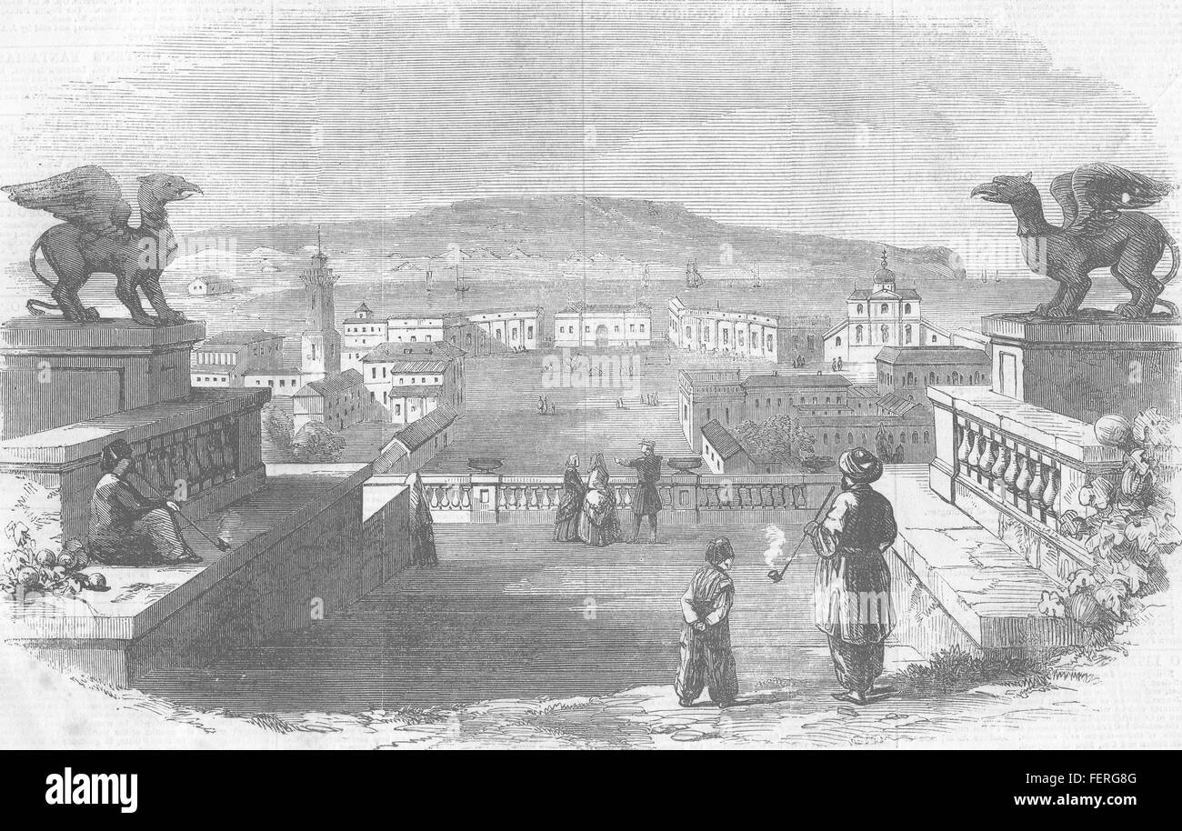 UKRAINE Kerch, from the Heights of the Museum 1855. Illustrated London