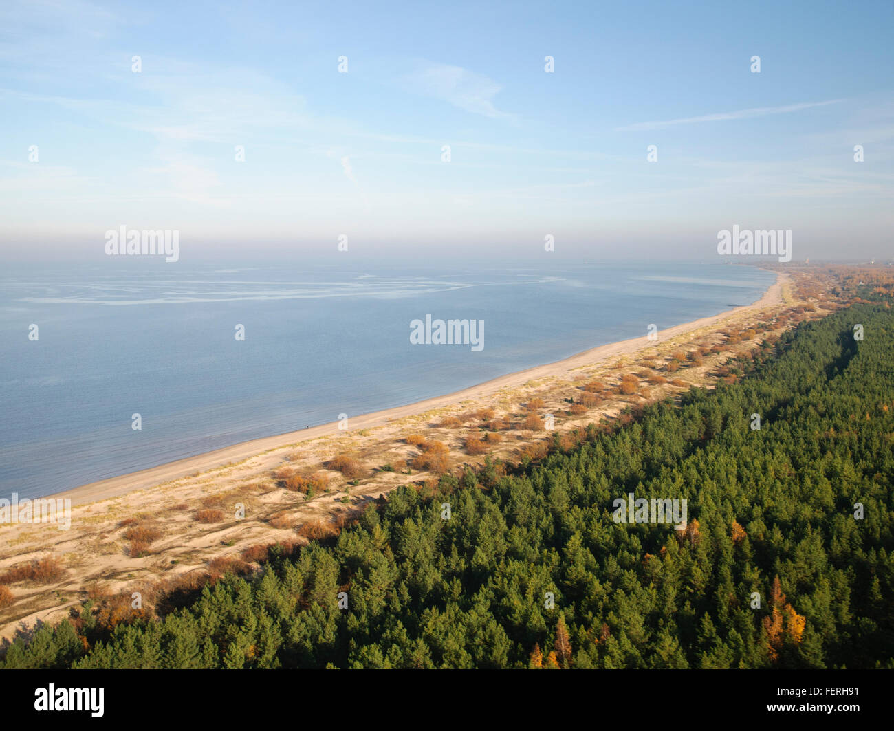 Sandy beaches of the Baltic seacoast, Gulf of Riga Stock Photo