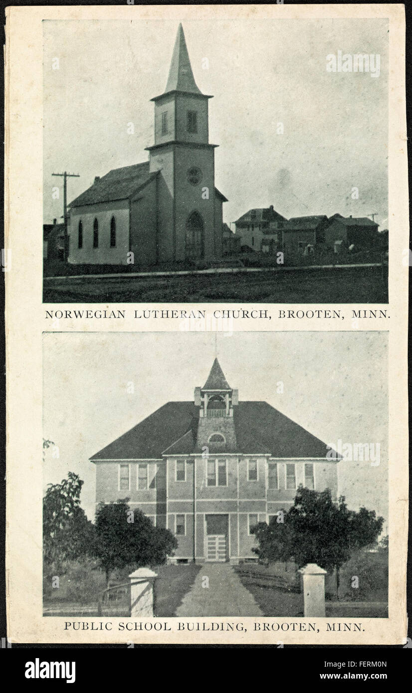 Norwegian Lutheran Church, Brooten, Minn. / Public School Building, Brooten, Minn. Norwegian