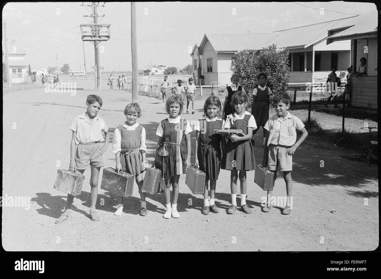 Aboriginal children school australia Black and White Stock Photos ...