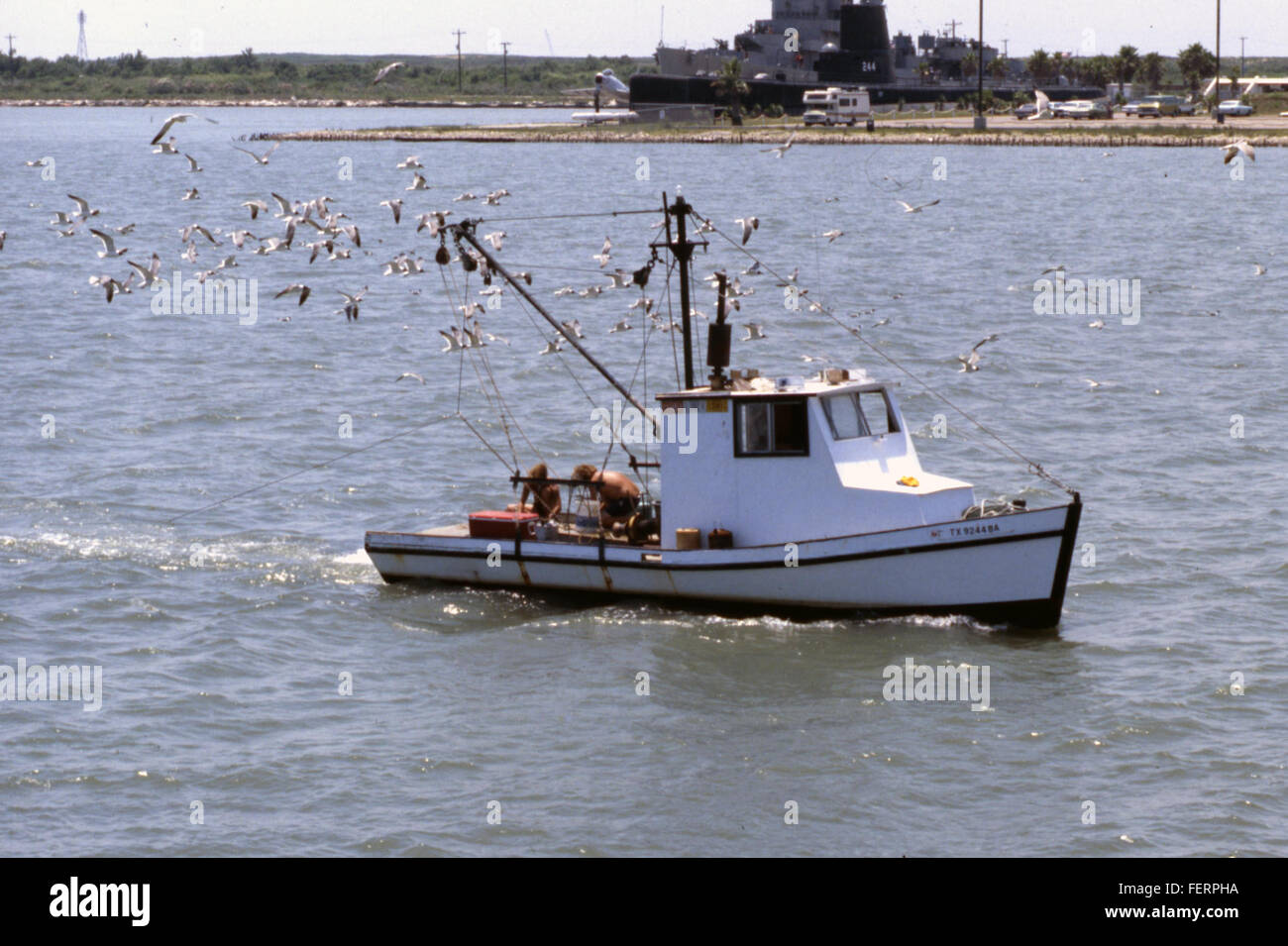 Shrimp Boat, Galveston, Texas 1978 Stock Photo
