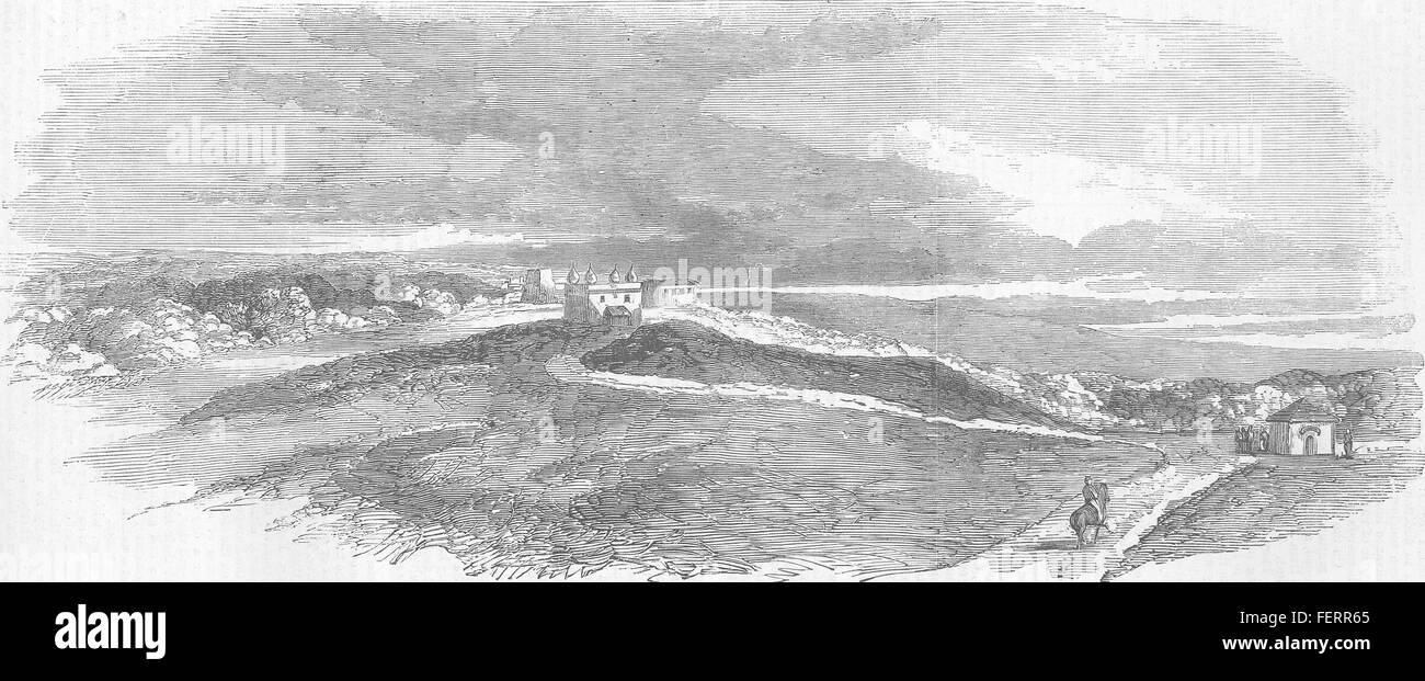 INDIA nr Delhi Observatory, from Flagstaff Tower 1857. Illustrated London News Stock Photo