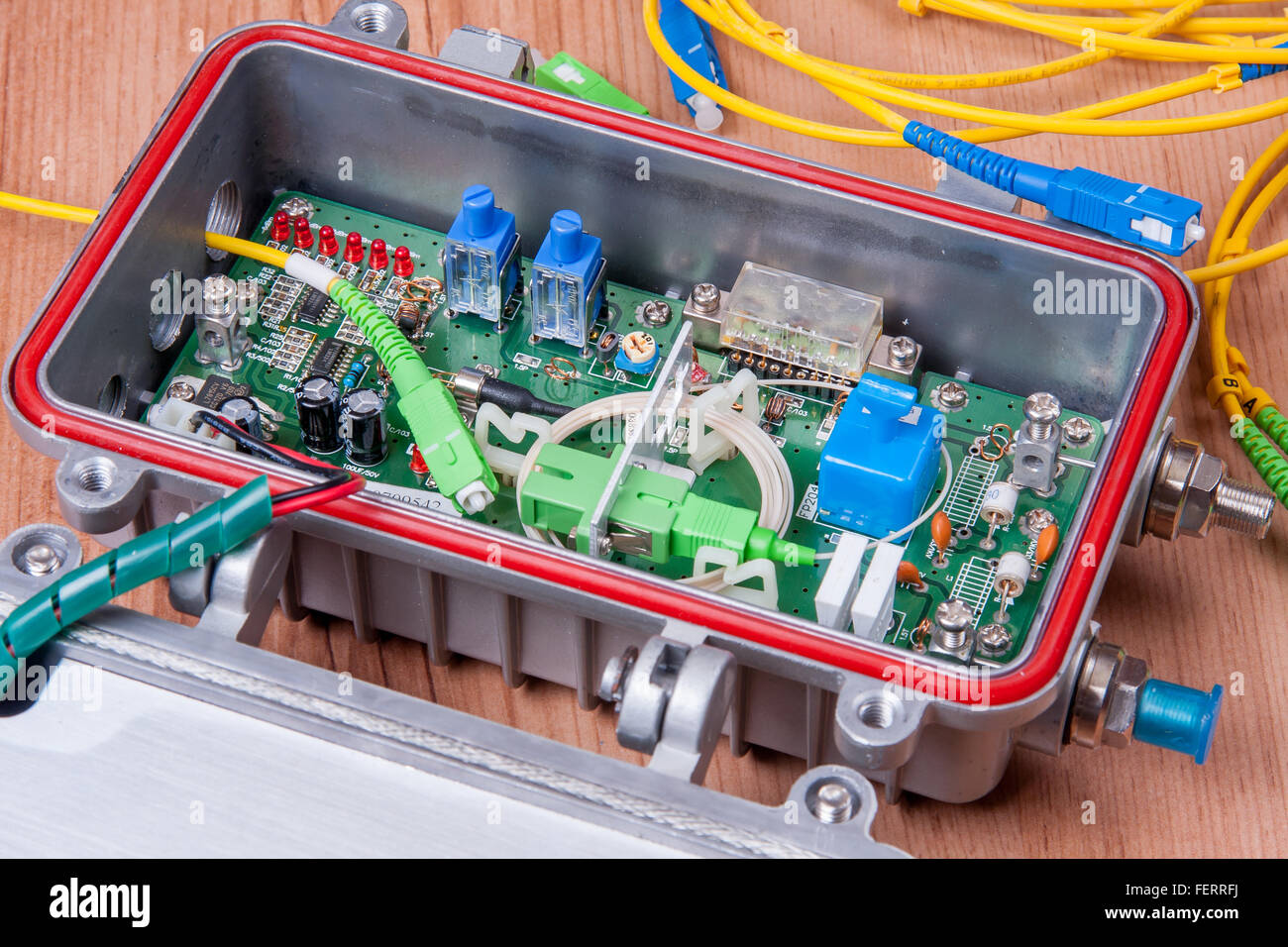 Fiber optic device ready for packet data transmission Stock Photo Alamy