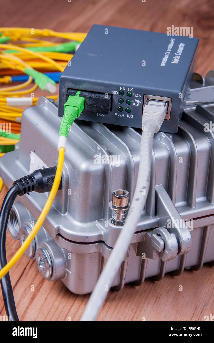 Fiber optic device ready for packet data transmission Stock Photo Alamy