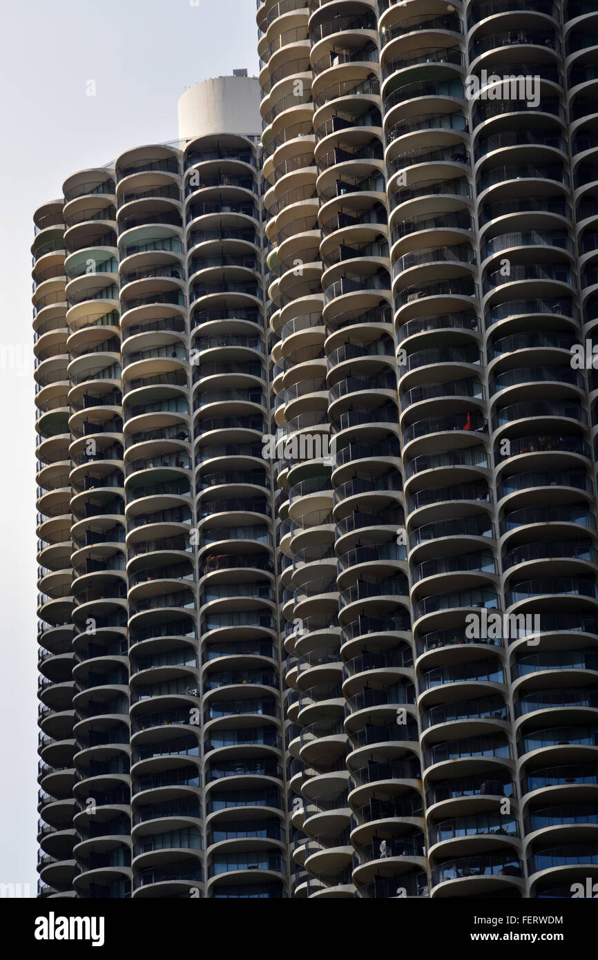 Marina City Towers, Chicago Illinois. Stock Photo