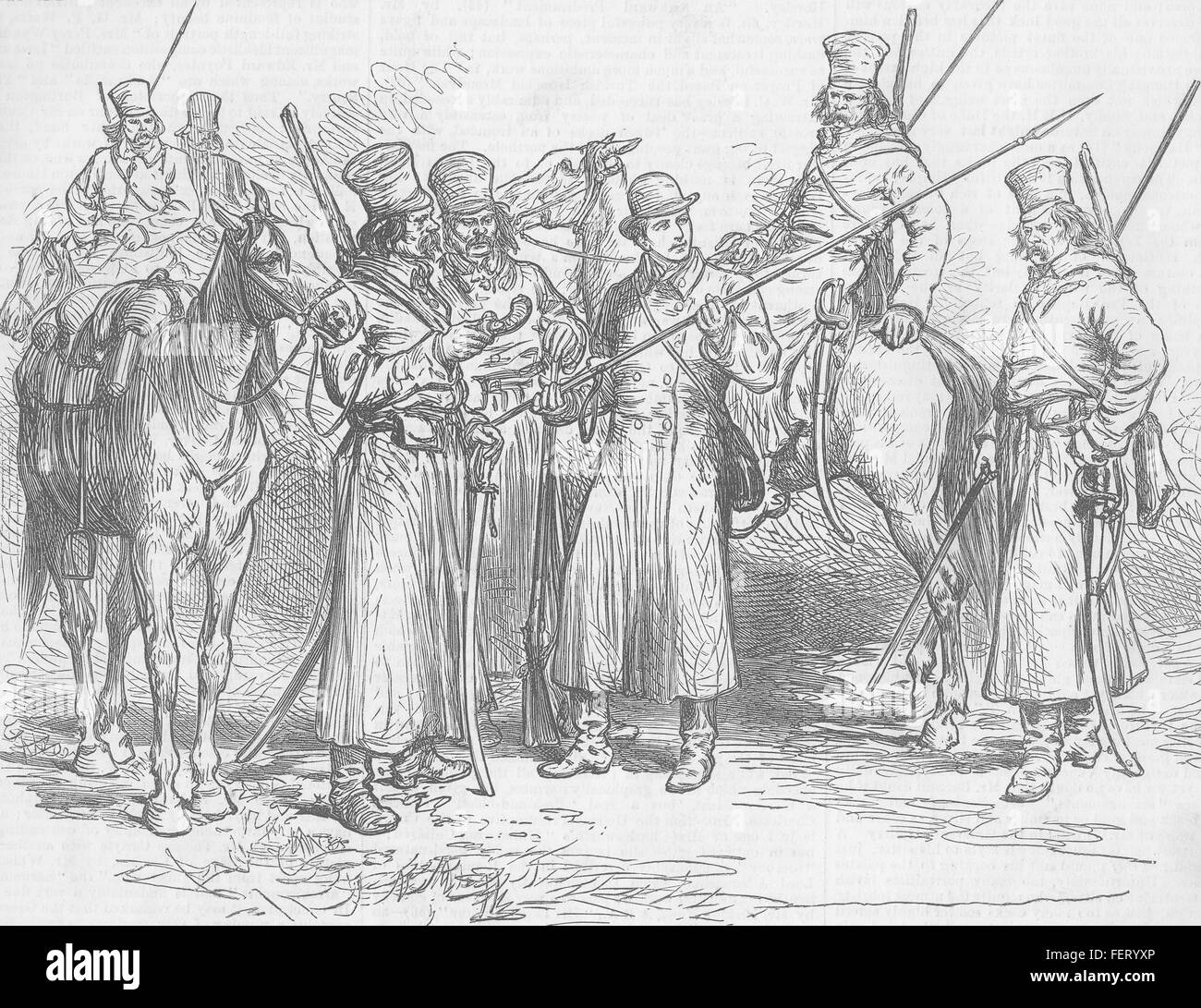 UKRAINE A Cossack 1877. Illustrated London News Stock Photo