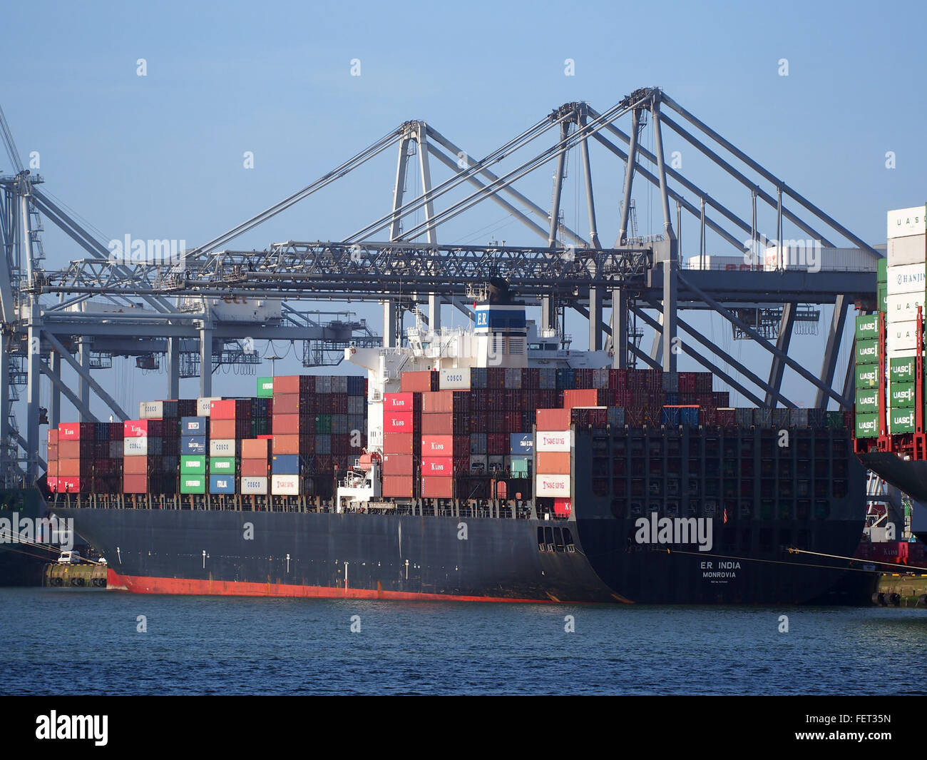 E.R. India (ship, 2002) IMO 9231248 Amazonehaven Port of Rotterdam pic1 Stock Photo