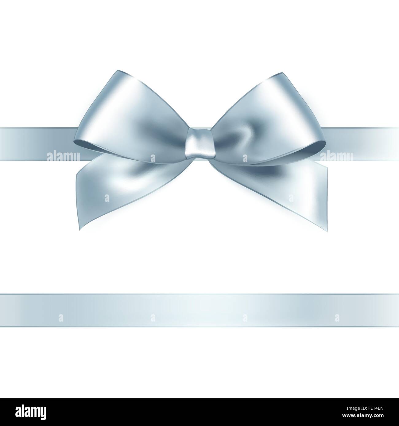 Shiny silver satin ribbon on white background Stock Vector Image & Art ...