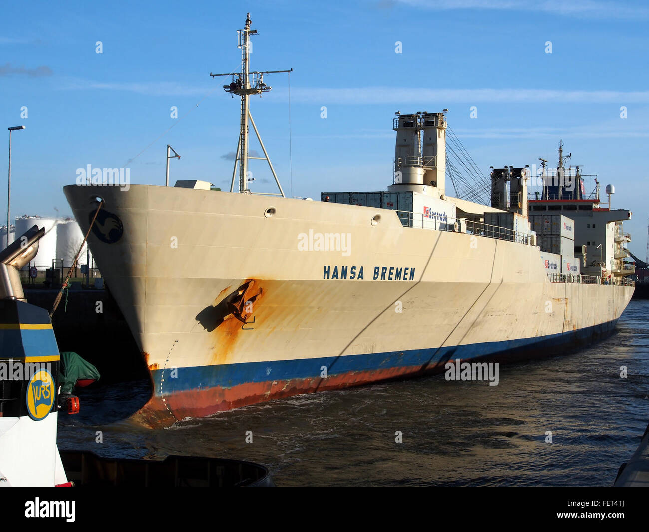 Hansa Bremen (ship, 1989) IMO 8802088 Callsign ELW06 Port of Antwerp pic2 Stock Photo