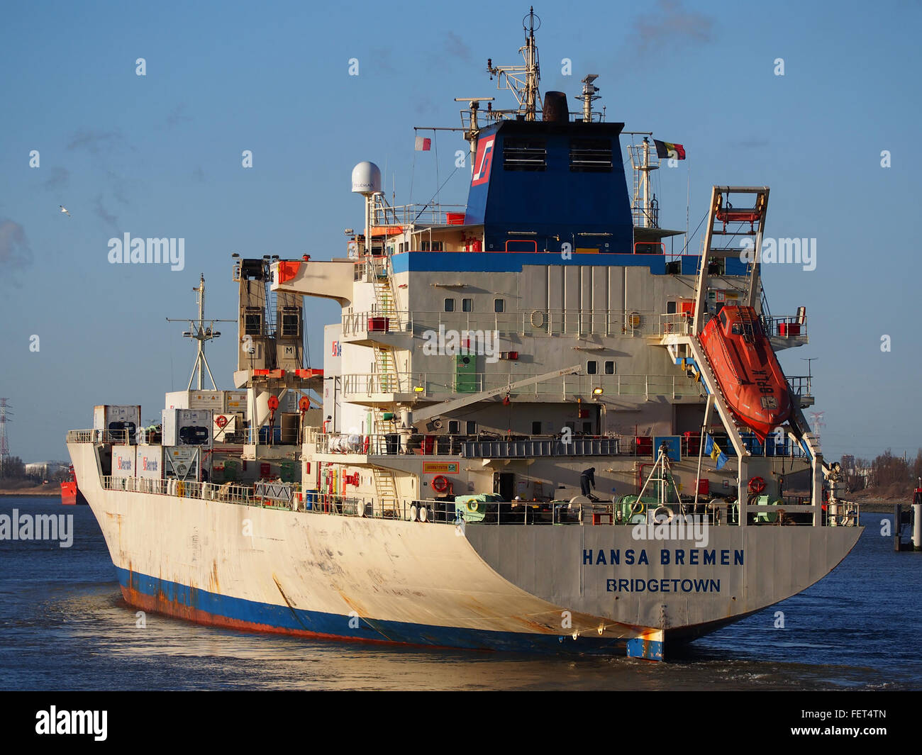 Hansa Bremen (ship, 1989) IMO 8802088 Callsign ELW06 Port of Antwerp pic5 Stock Photo
