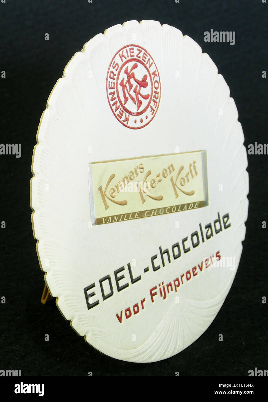 Korff Edel-chocolade kartonnen toonbankreklame pic2 Stock Photo