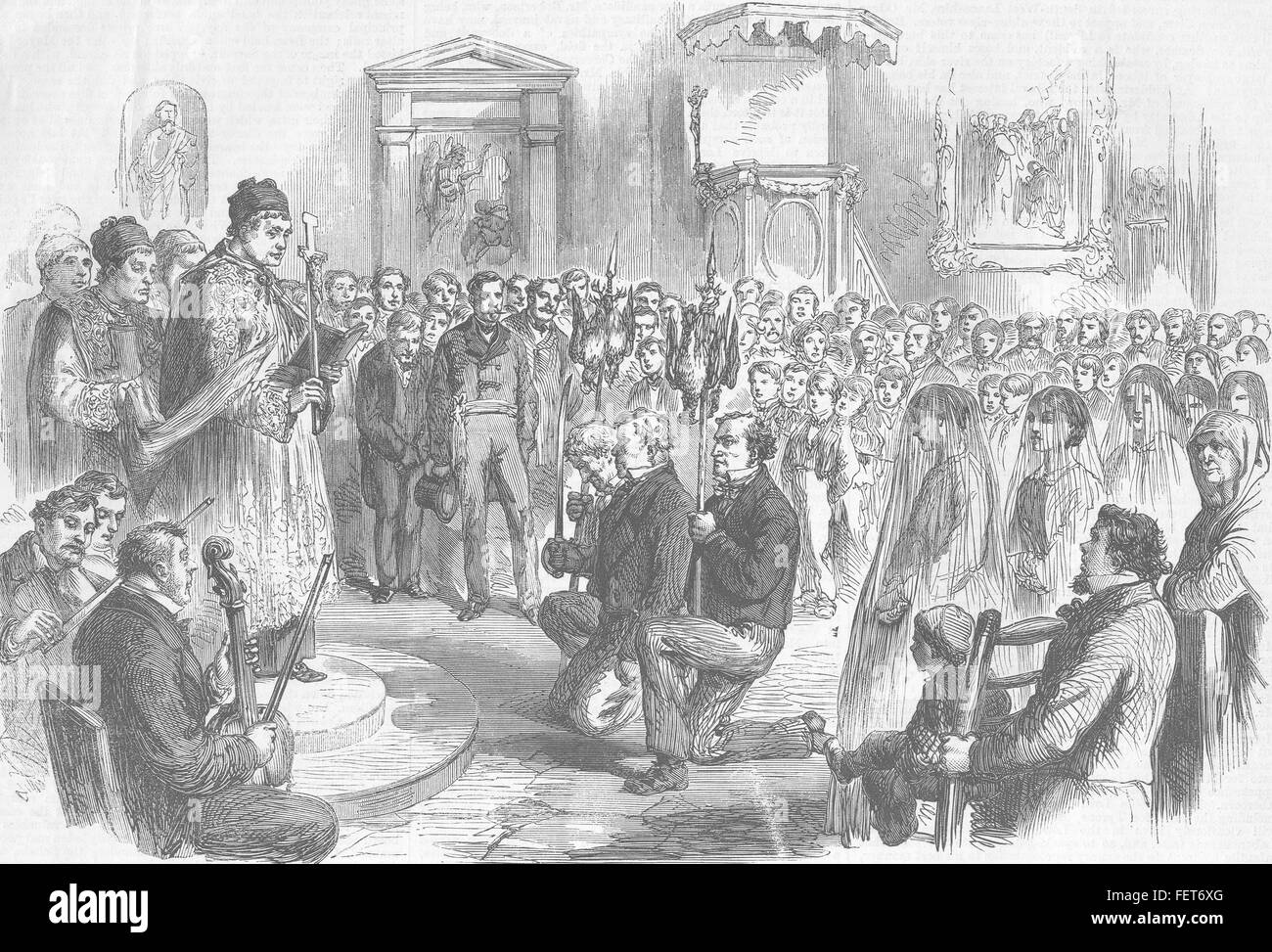 FRANCE Singular Religious Festival near Menton 1868. Illustrated London News Stock Photo