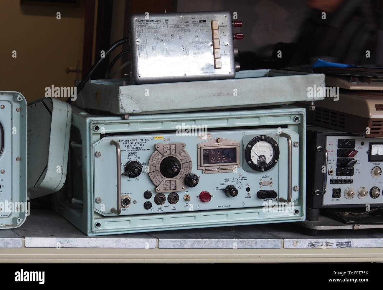 Deviatiemeter FM Nr2 6625-99-949-0516, Serie nr 38 V 40129411, Marconi Instruments Ltd, England Stock Photo