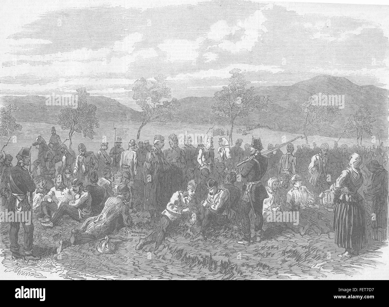 AUSTRIA Austrian Prisoners From Battle Of Sadova 1866. Illustrated London News Stock Photo