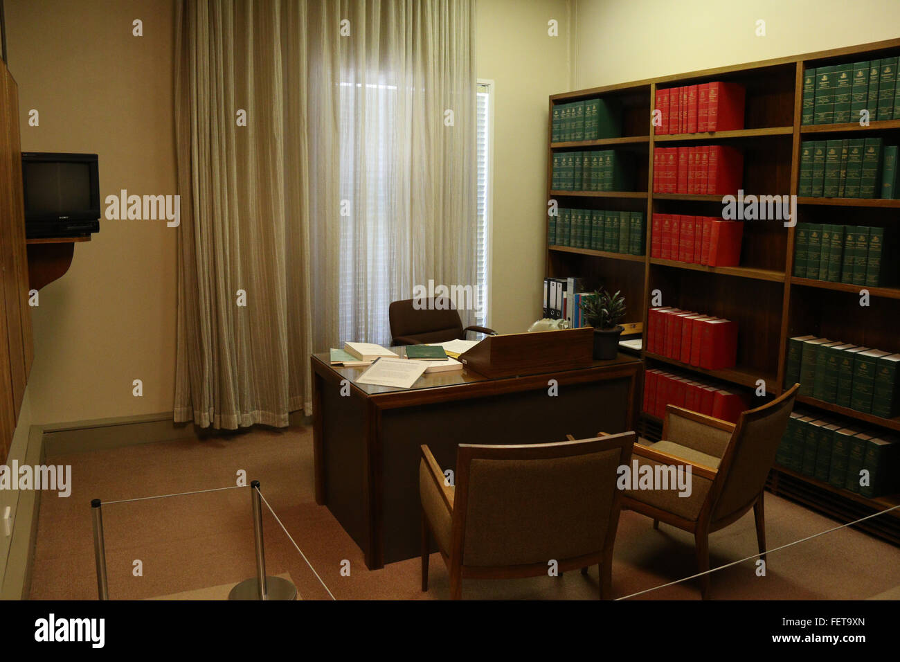 Inside Old Parliament House in Canberra, now the Museum of Australian Democracy; Prime Minister’s Suite. Stock Photo