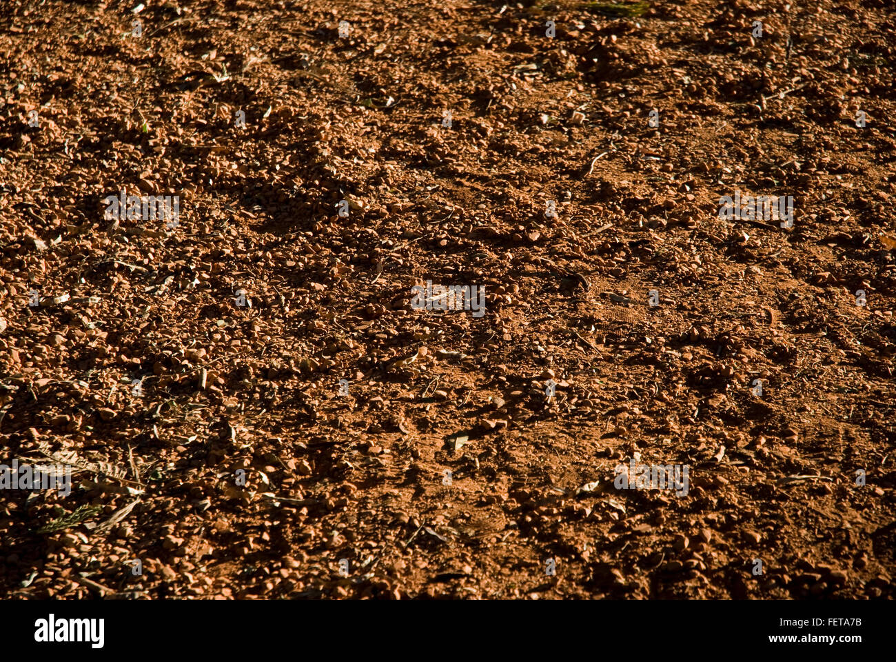 Laterite soil or red earth background Stock Photo