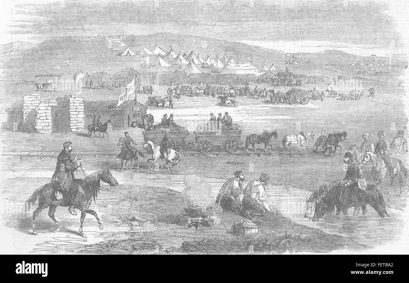 UKRAINE Balaklava RailwayThe Bazaar at Kadykovka 1855. Illustrated