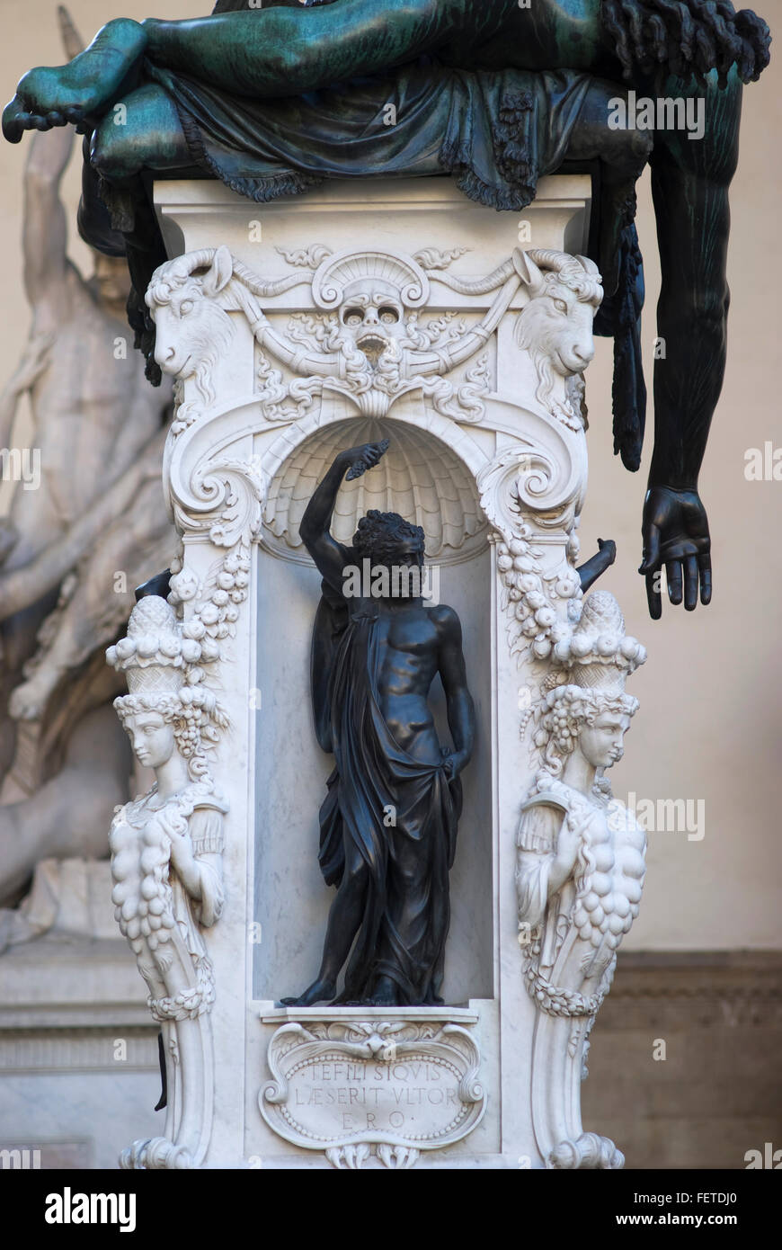 Base of Perseus Statue by Cellini, Florence Stock Photo - Alamy