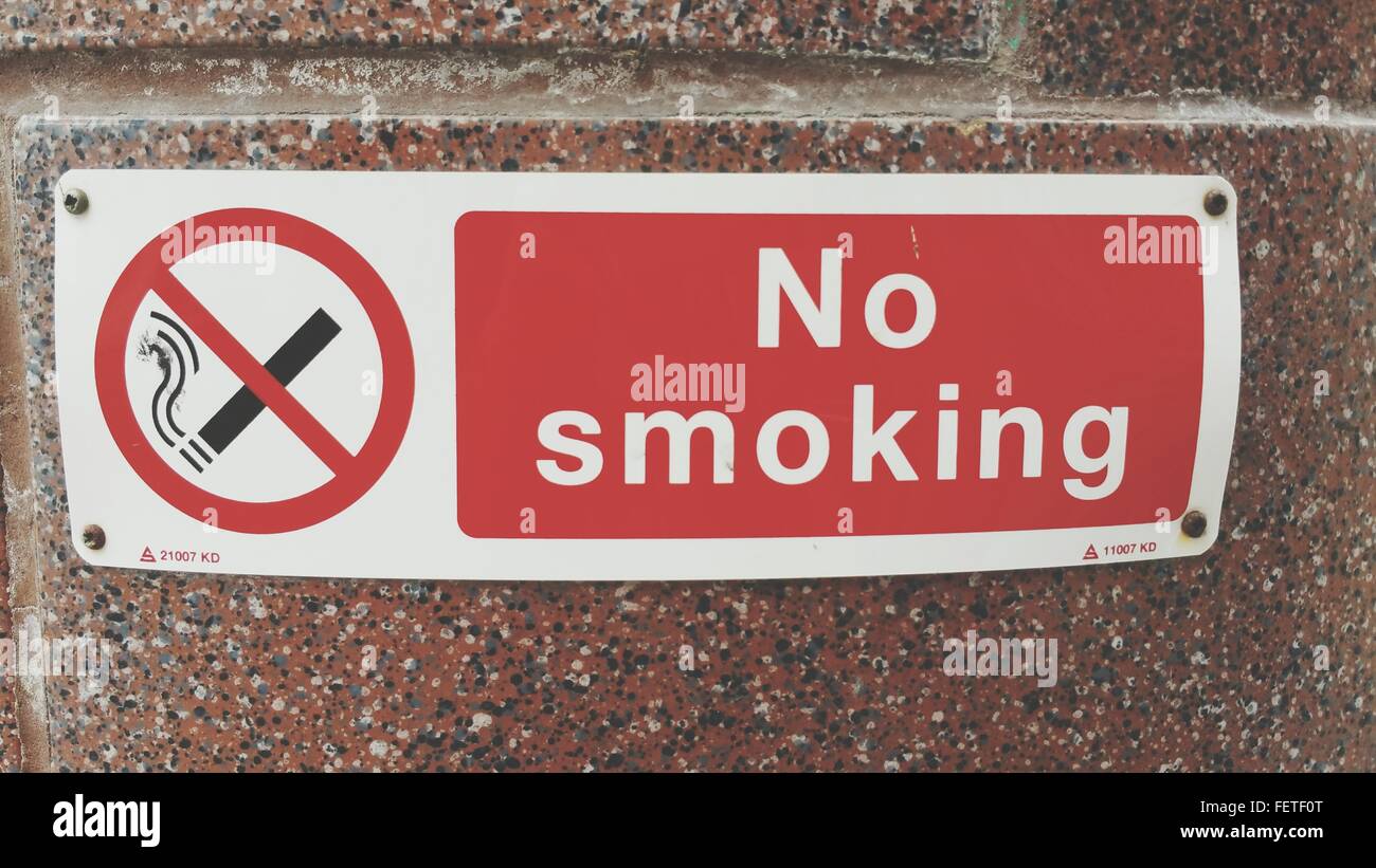 Close Up Of No Smoking Sign Stock Photo Alamy