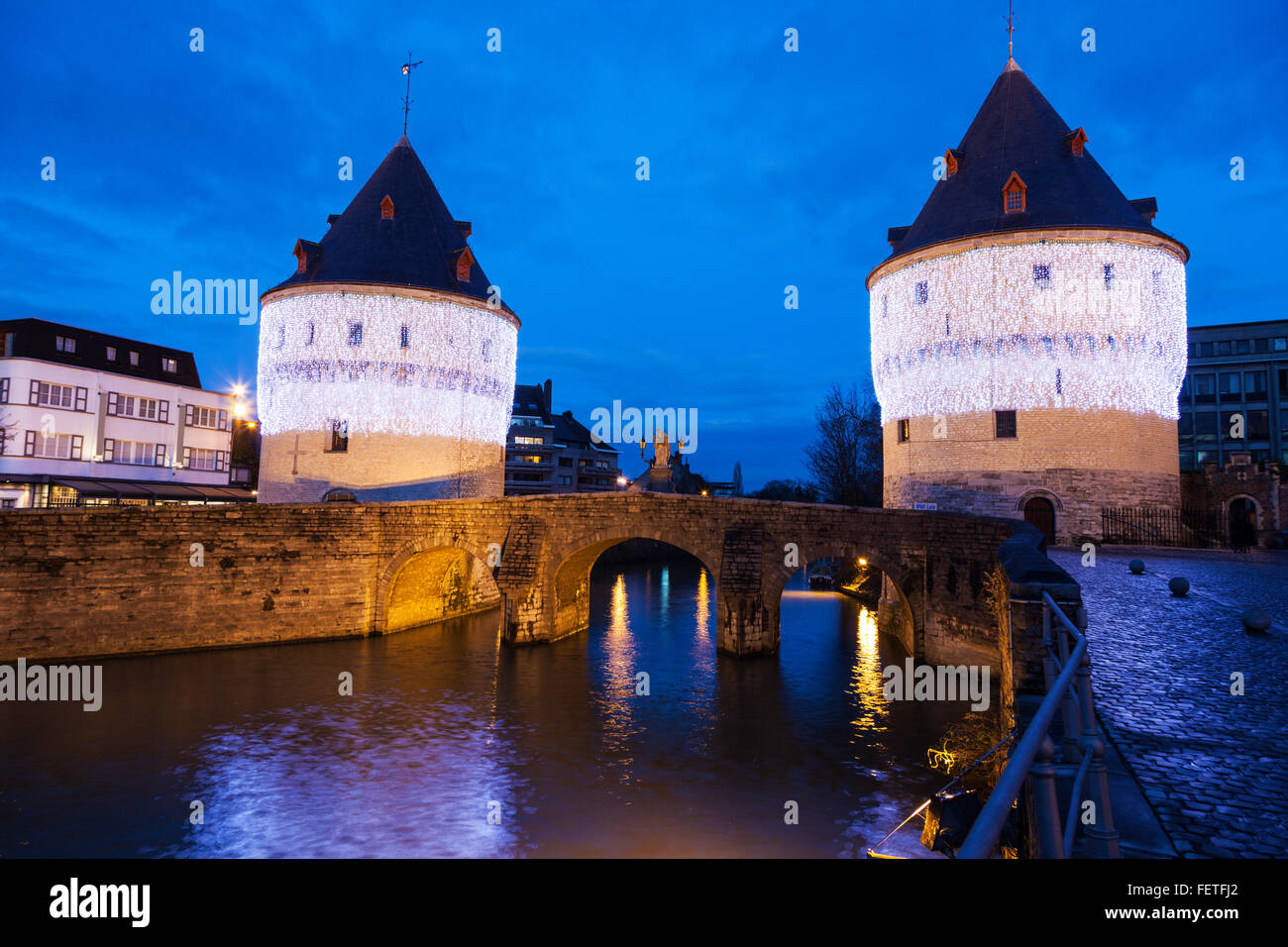 Broel Towers Bridge in Kortrijk Stock Photo Alamy