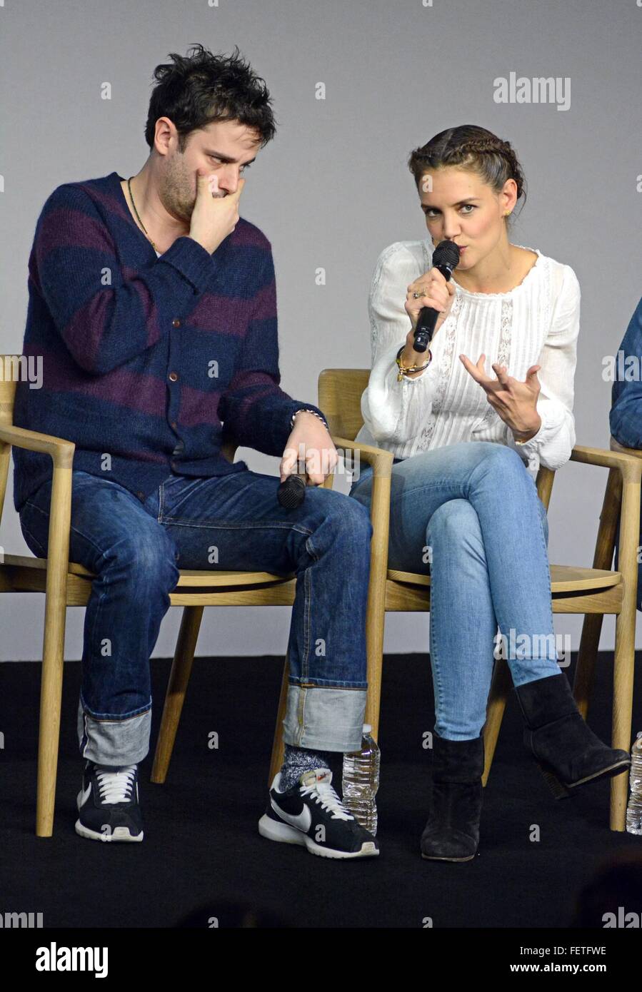 New York, NY, USA. 8th Feb, 2016. Luke Kirby, Katie Holmes at in-store  appearance for Meet the Filmmaker: TOUCHED WITH FIRE, The Apple Store Soho,  New York, NY February 8, 2016. Credit: