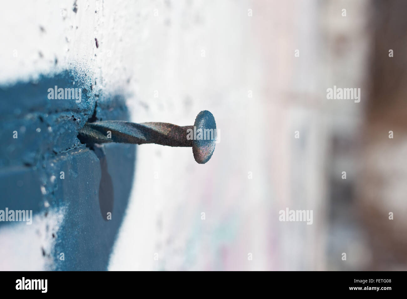 Nail In Wall Stock Photo Alamy