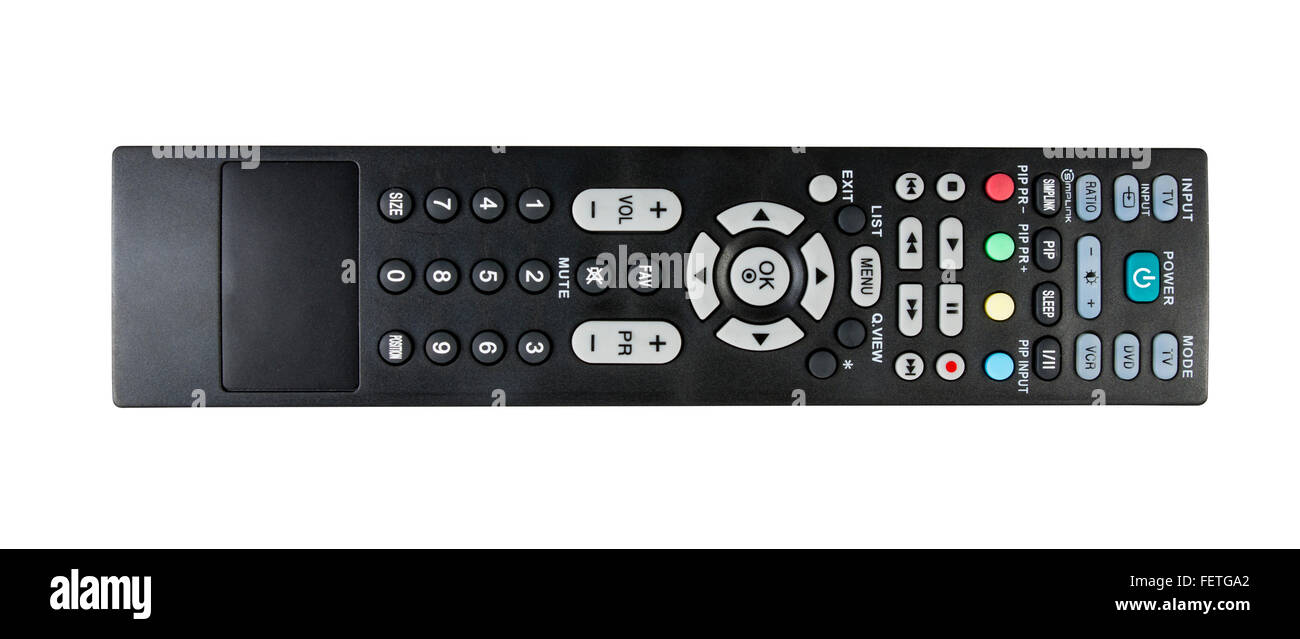 TV remote control isolated on white background Stock Photo