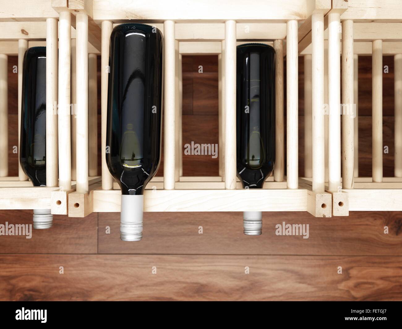 A studio photo of a wooden wine rack Stock Photo - Alamy