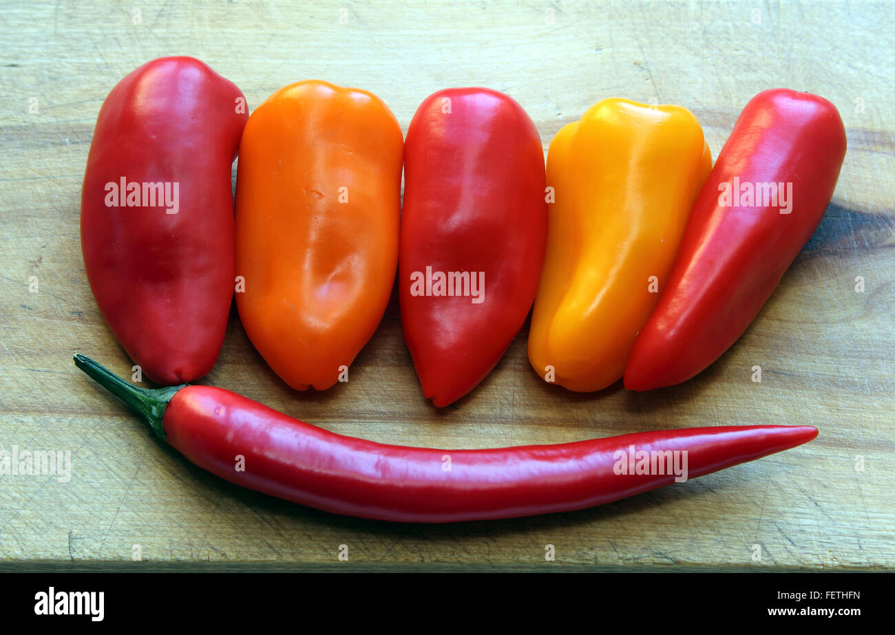 Hot pepper and paprika Stock Photo