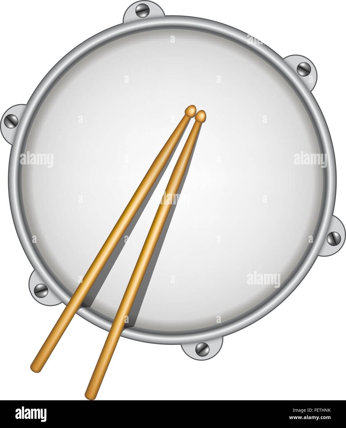 Drum and pair of wooden drumsticks Stock Vector Image & Art - Alamy