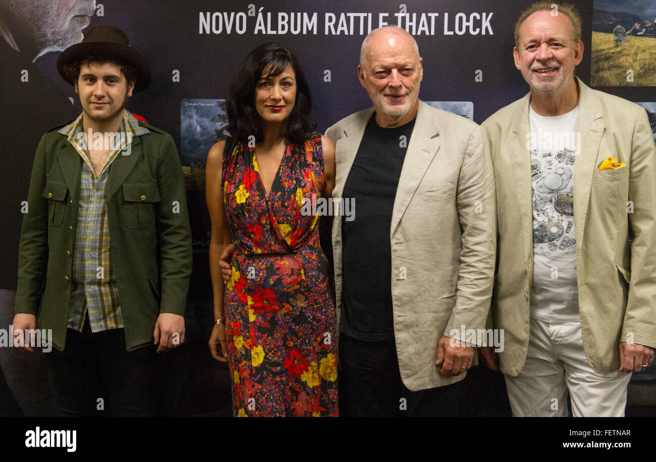 Sao Paulo, Brazil. 10th Dec, 2015. The English guitarist David Gilmour of Pink  Floyd, gives news conference in Allianz Park, west of Sao Paulo. David's  Rattle That Lock global tour is set