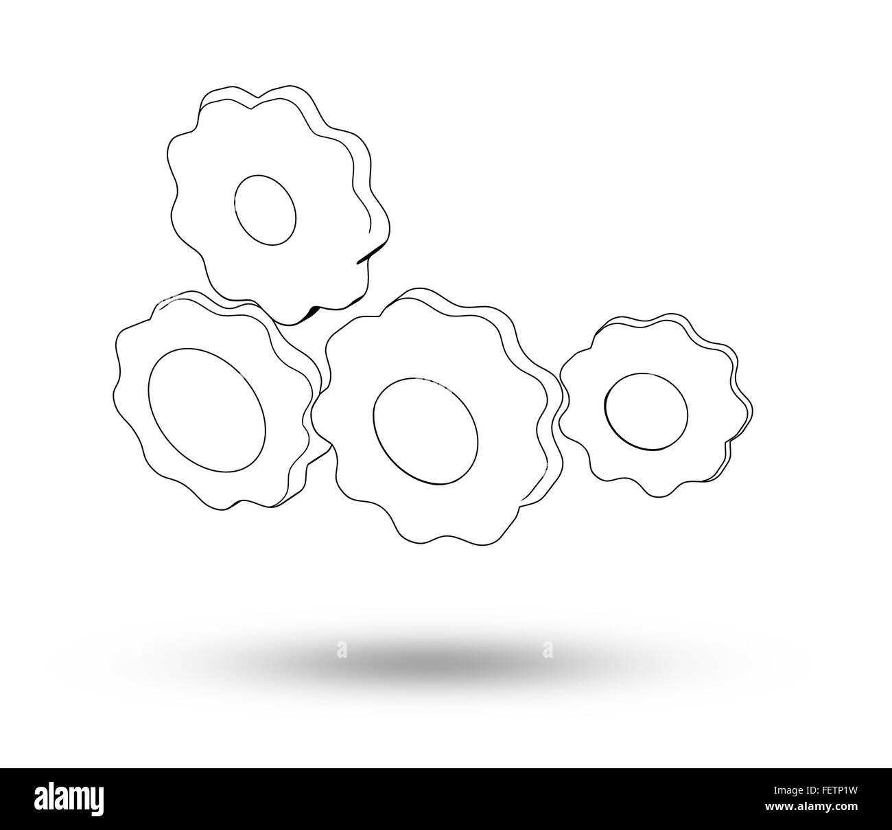 Drawing gears working Stock Photo