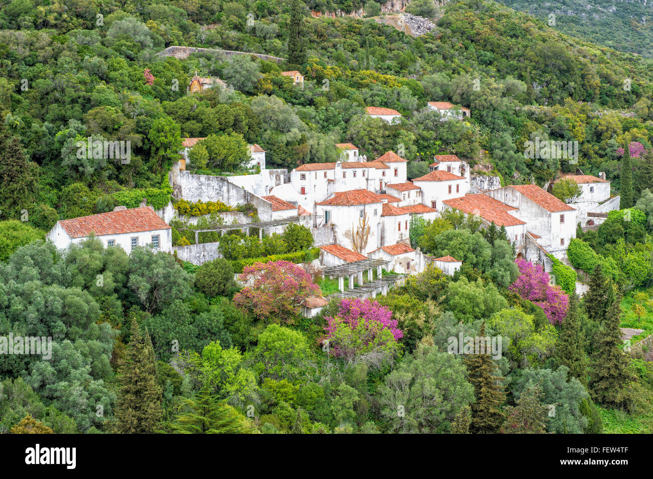 Arrabida Convent, Serra da Arrabida, Setubal Peninsula, Lisbon Coast, Portugal, Europe Stock Photo