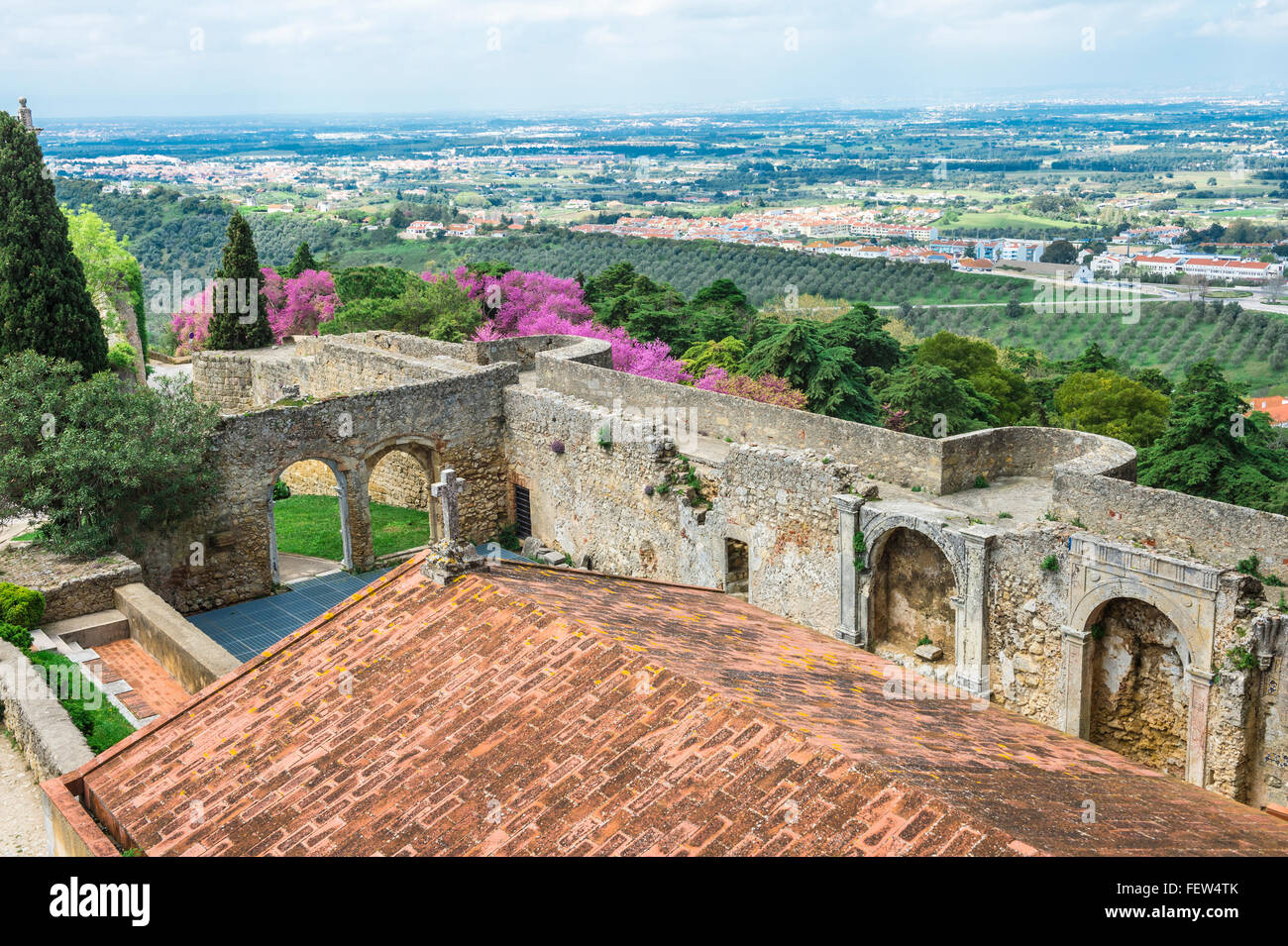 View from Palmela castle over Serra da Arrabida, Setubal Peninsula, Lisbon Coast, Portugal, Europe Stock Photo