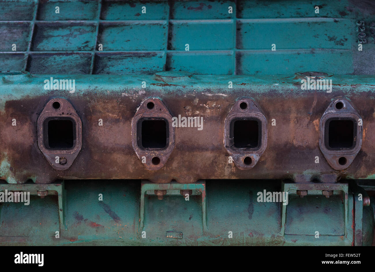 Boat engine block being worked on Stock Photo Alamy