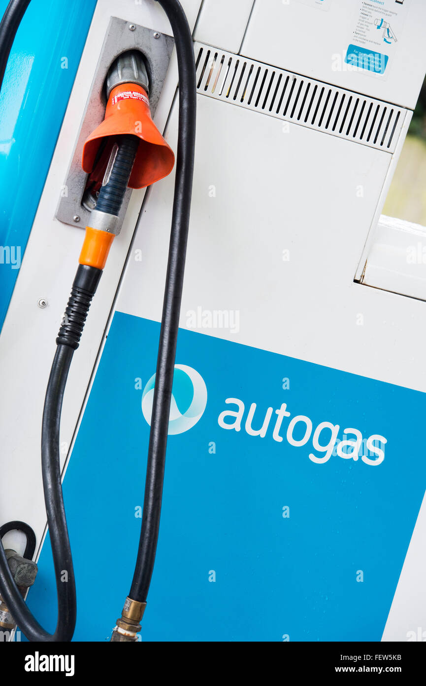 Autogas / LP Gas Pump at a filling station Stock Photo