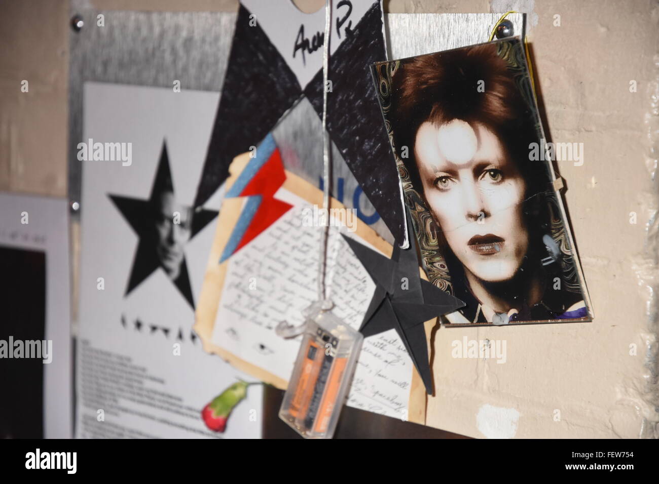 Tributes to David Bowie following his death on 10.01.2016,Heddon Street ...