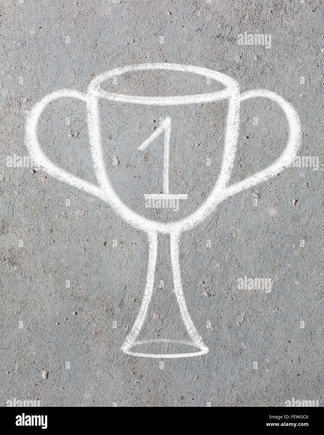 Trophy cup drawn Stock Photo