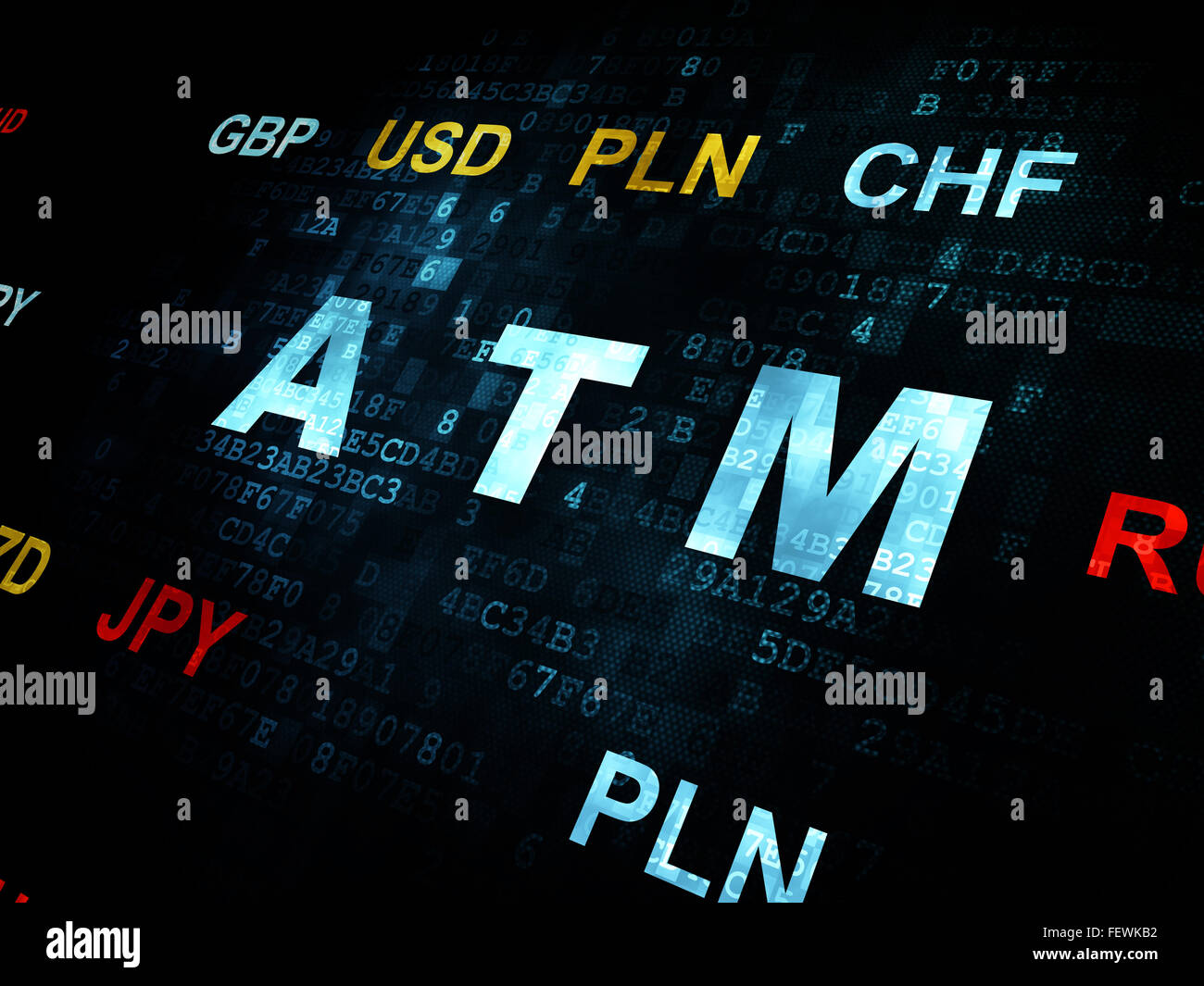 Currency concept: ATM on Digital background Stock Photo - Alamy