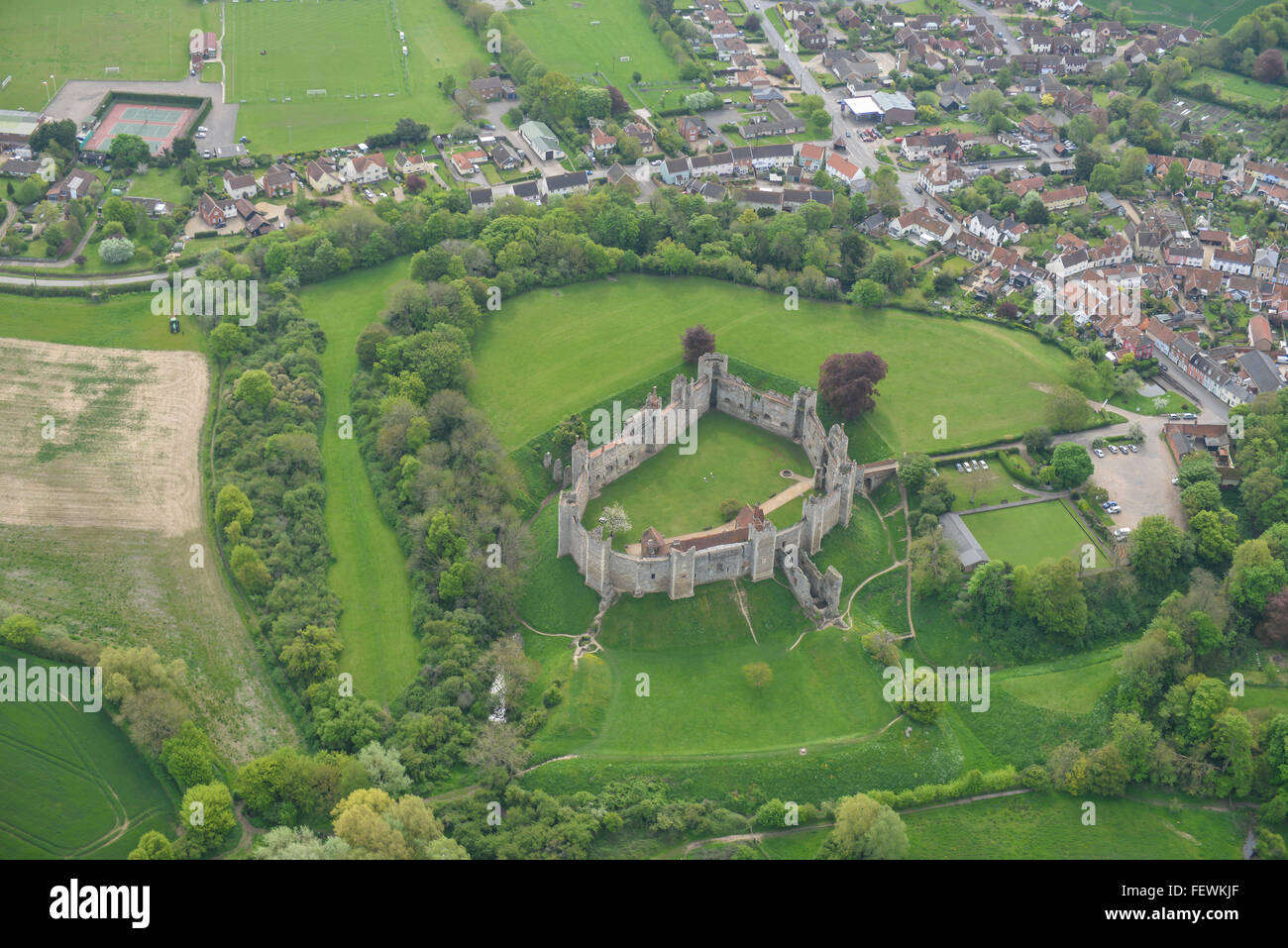 An aerial view of Framlingham Castle, Suffolk Stock Photo Alamy