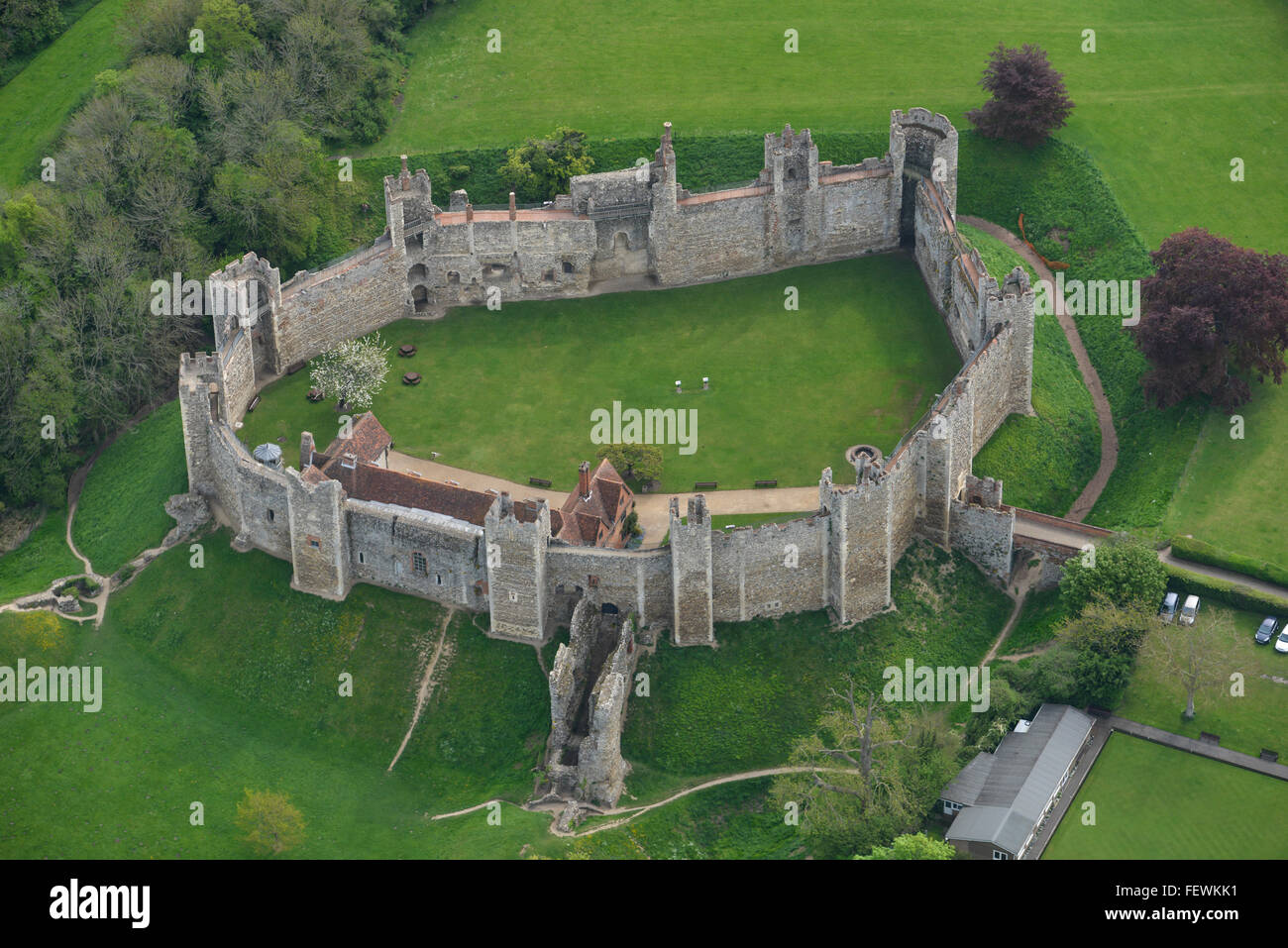 An aerial view of Framlingham Castle, Suffolk Stock Photo Alamy